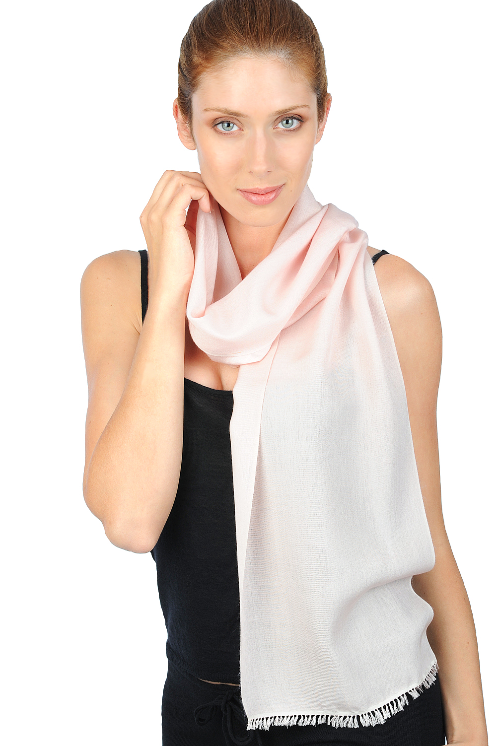 Cachemire et Soie pull femme scarva rose creme 170x25cm